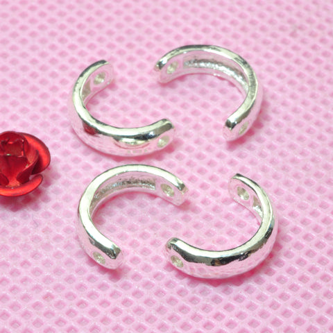 925 Sterling silver semicircle pendant charms bead frame curved link geometric connector wholesale findings supplies