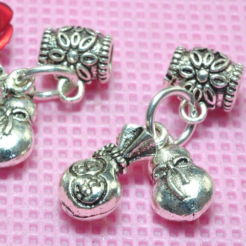 YesBeads 925 Sterling silver money and lucky bag charms with flower tube spacer connector beads findings