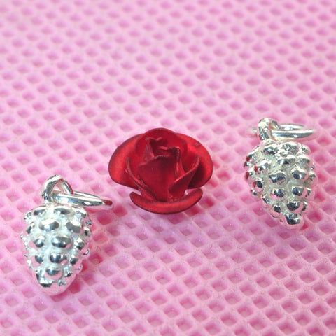 YesBeads 925 sterling silver Pinecone charms pendant beads for earring bracelet jewelry findings supplies