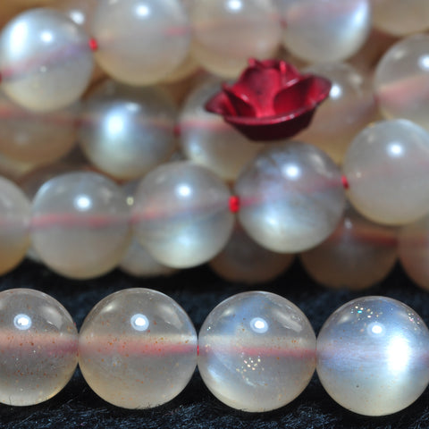 YesBeads Natural Gray Moonstone AA grade smooth round beads gemstone 6mm 15"