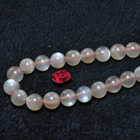 YesBeads Natural Gray Moonstone AA grade smooth round beads gemstone 6mm 15"