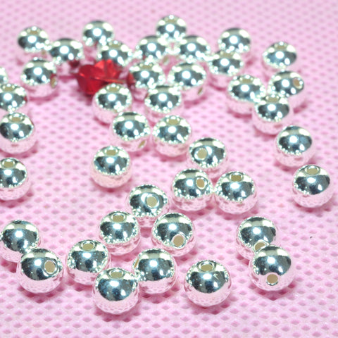 YesBeads 925 sterling silver round spacers smooth beads spacer wholesale jewelry findings