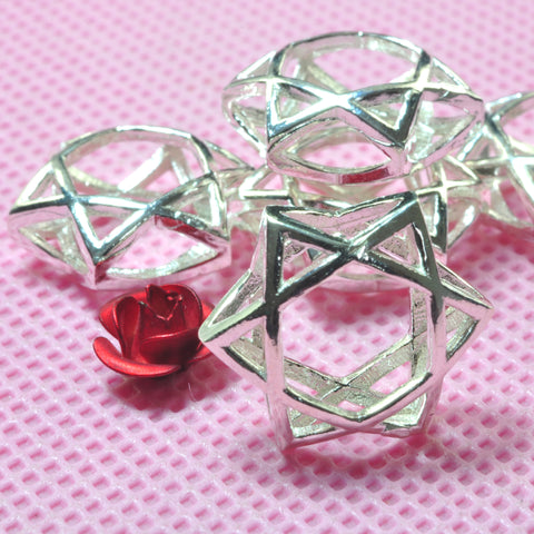YesBeads 925 Sterling Silver Star of David charms hexagram spacer connector bead frame wholesale findings