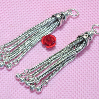 925 sterling silve tassel charms chain tassel with balls pendant charm for earrings necklace jewelry