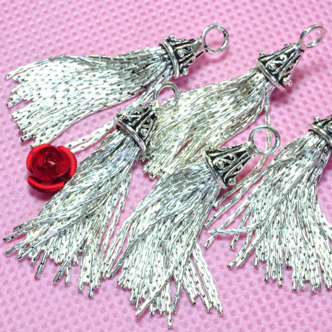 925 sterling silve tassel charms chain tassel pendant charm for earrings necklace jewelry