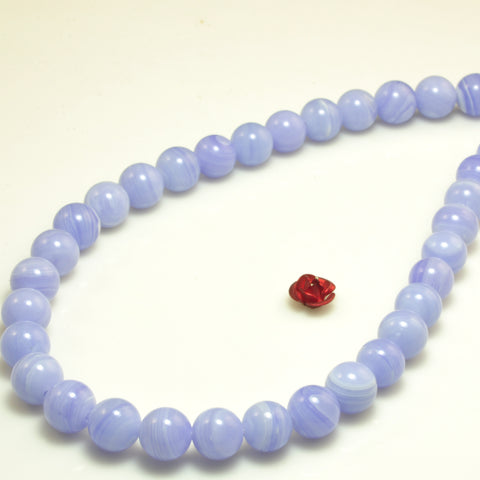 YesBeads Blue Lace Agate smooth round Synthetic beads wholesale 4mm to 12mm 15"