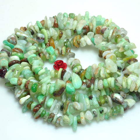 YesBeads natural chrysoprase smooth chip beads Australian jade gemstone 5-9mm 35"