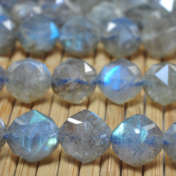 YesBeads Natural Labradorite gemstone diamond faceted round loose beads AA grade wholesale jewelry making 15"