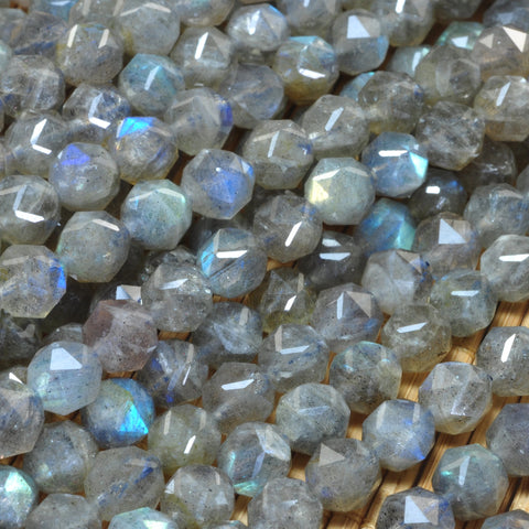 YesBeads Natural Labradorite gemstone diamond faceted round loose beads AA grade wholesale jewelry making 15"