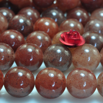 YesBeads natural purple Aventurine smooth round loose beads gemstone wholesale 15"