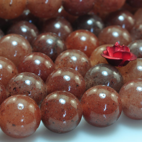 YesBeads natural purple Aventurine smooth round loose beads gemstone wholesale 15"