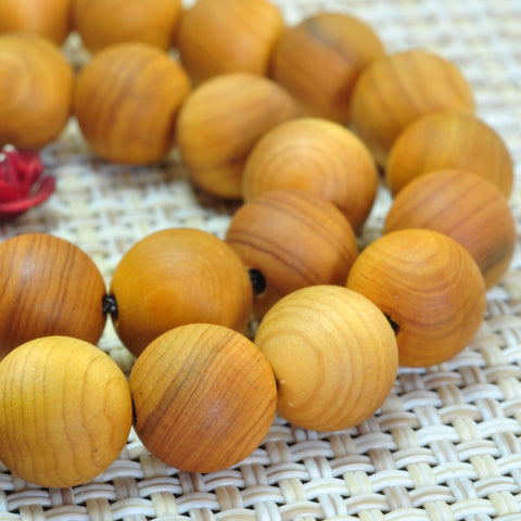 Yescedar wood beads Thuja Sutchuenensis buddha mala loose round beads gems 15"
