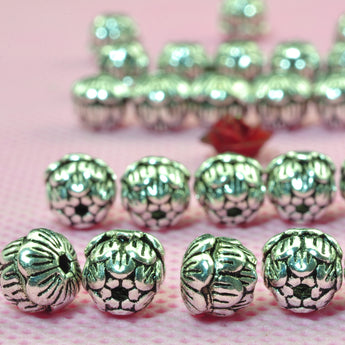 925 Sterling Silver lotus flower spacers silver spacer connector beads wholesale jewelry making 7-8mm