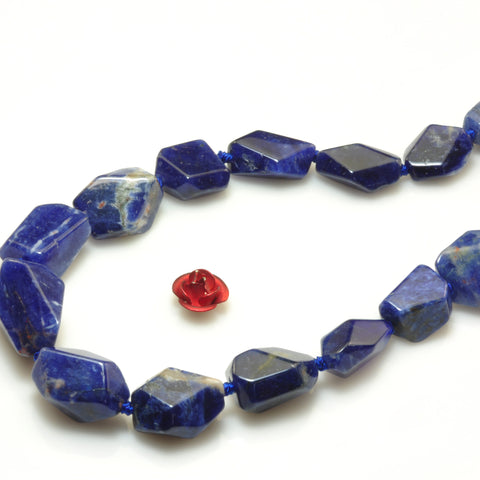 YesBeads Natural Blue Sodalite faceted nugget beads gemstone wholesale 16"