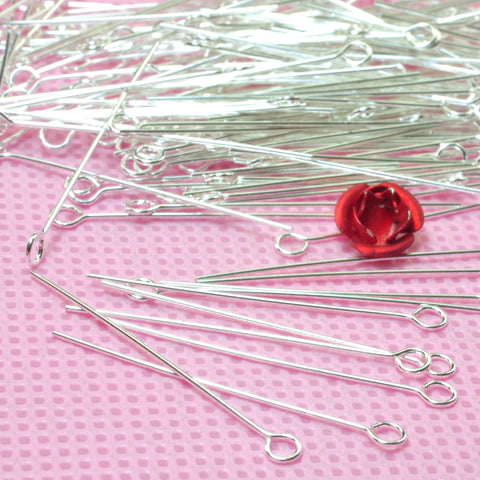YesBeads 925 sterling silver eyepins smooth eye pins wire for earrings jewelry findings wholesale