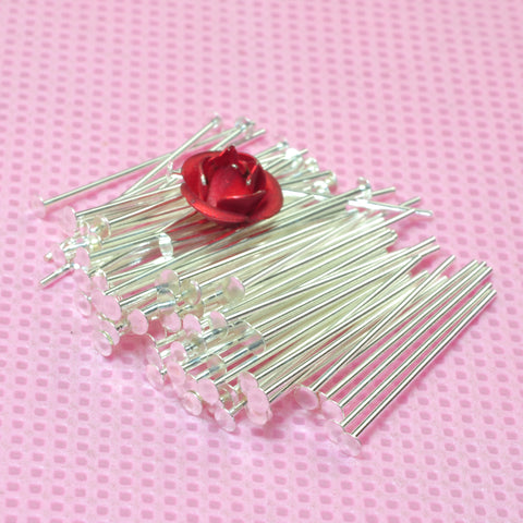 YesBeads 925 sterling silver headpins smooth head pins wire for earrings jewelry findings wholesale