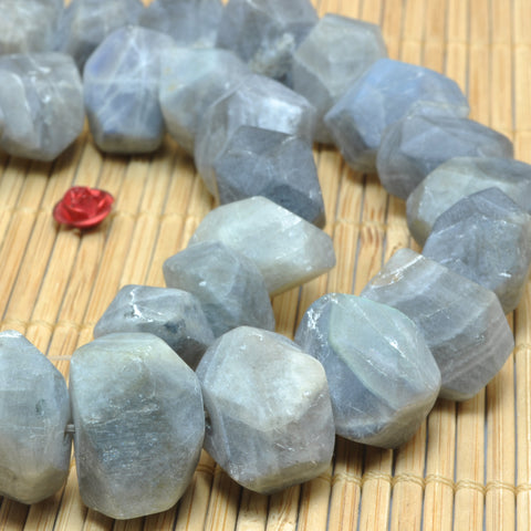 YesBeads Natural Labradorite matte nugget chunk beads wholesale gemstone jewelry making 15"