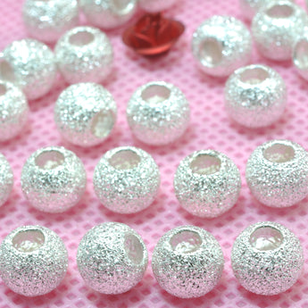 925 sterling silver matte round spacers large hole silver spacer beads wholesale jewelry findings