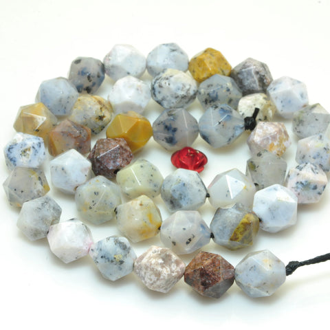 YesBeads Natural dendritic opal star faceted nugget loose beads gemstone wholesale jewelry bracelet design 15"