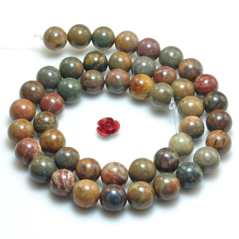 YesBeads Natural Rainbow Jasper smooth round beads gemstone 8mm 10mm 15"