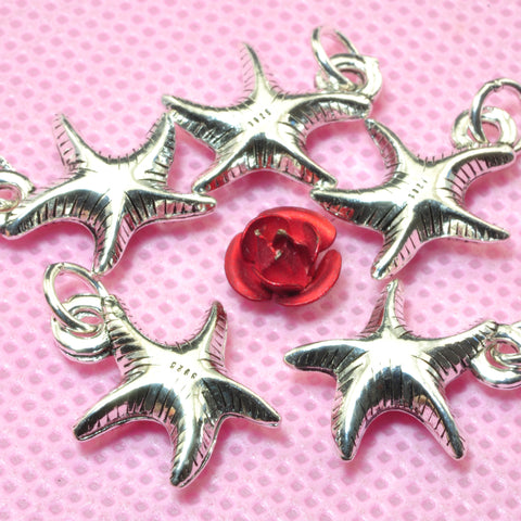 YESB 925 sterling silver starfish charm vintage silver starfish pendant charms beads wholesale jewelry findings