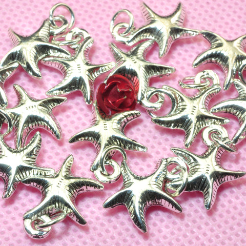 YESB 925 sterling silver starfish charm vintage silver starfish pendant charms beads wholesale jewelry findings