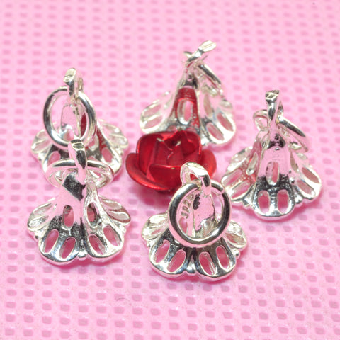 YesBeads 925 Sterling silver morning glory flower charms pendant beads whoelsale jewelry findings