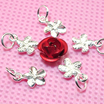 925 sterling silver flower charms tiny flower pendant charm beads wholesale jewelry findings