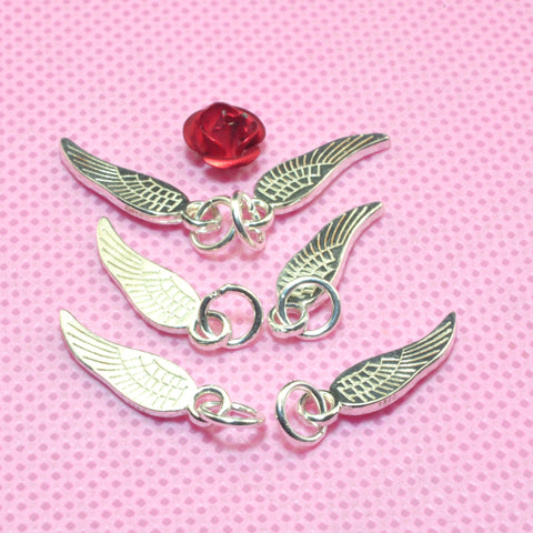 YesBeads 925 Sterling silver Angel wings charms pendant beads wholesale jewelry findings supplies