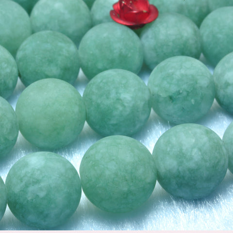 YesBeads Malaysia Jade Burma green jade gemstone smooth round beads gemstone 15"
