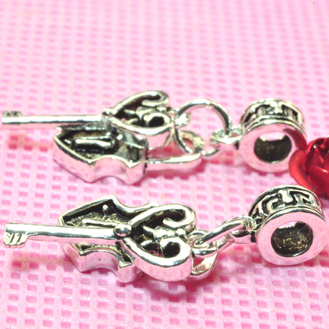YesBeads 925 Sterling silver heart lock and key charm with tube connector spacer beads wholesale findings