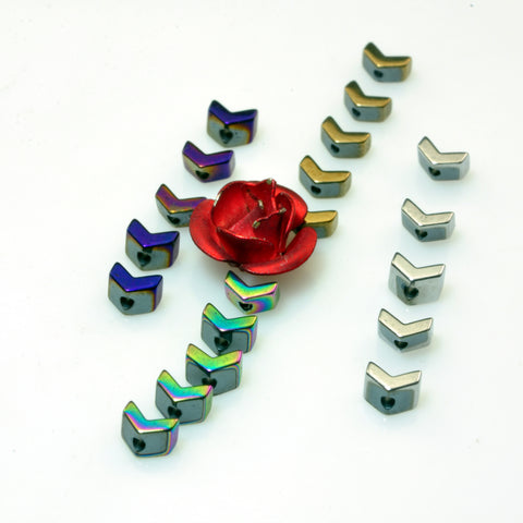 YesBeads Titanium plated hematite arrow spacer connector beads wholesale findings