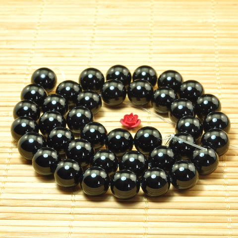 Black Onyx smooth round loose beads gemstone wholesale jewelry making bracelet necklace diy