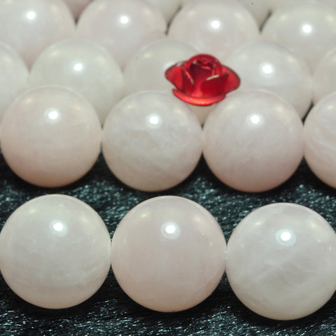 YesBeads Natural Rose Quartz smooth round loose beads wholesae gemstone 15"