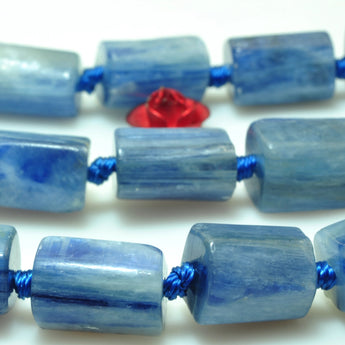 YesBeads Natural Kyanite gemstone faceted nugget tube loose beads blue stone wholesale jewelry making 16"