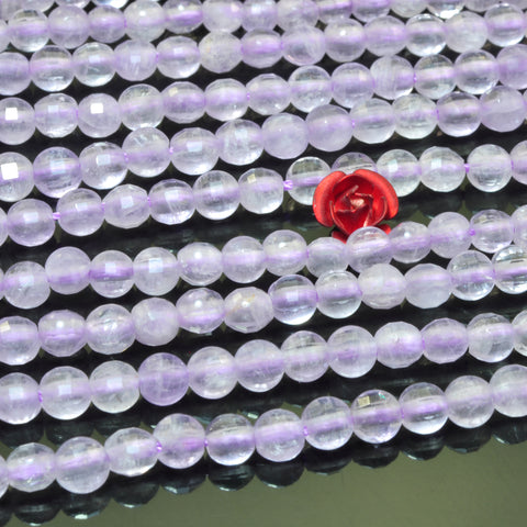 YesBeads natural Lavender Purple Jade micro faceted coin loose beads wholesale gemstone jewelry making 4m 15"