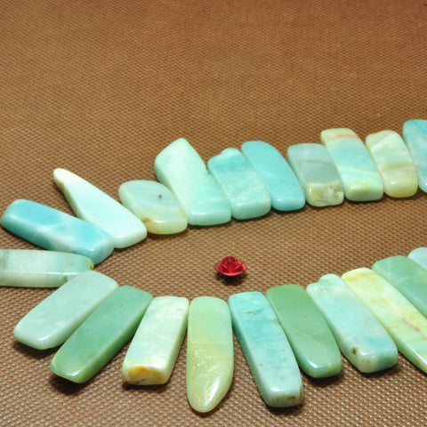 YesBeads natural Amazonite dagger gemstone smooth slabs slices beads gemstone 15"