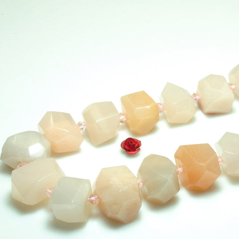 YesBeads Natural Pink Aventurine faceted nugget chunks beads gemstone wholesale jewelry 15"