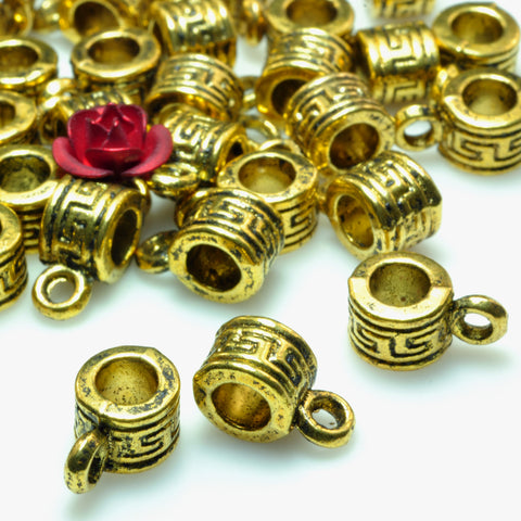 YesBeads Gold plated vintage metal spacer tube beads wholesale jewelry findings supplies