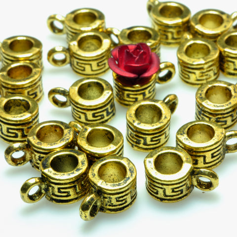 YesBeads Gold plated vintage metal spacer tube beads wholesale jewelry findings supplies