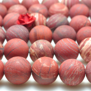 Natural Red Jasper matte loose round beads wholesale gemstone jewelry making bracelet necklace diy