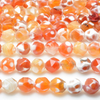 YesBeads Orange Agate star cut faceted beads gemstone wholesale jewelry making bracelet diy stuff