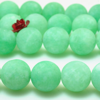 YesBeads Malaysia Jade matte round beads green jade gemstone wholesale 15"
