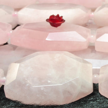 YesBeads natural Rose quartz pink gemstone faceted nugget slab slices beads jewelry making