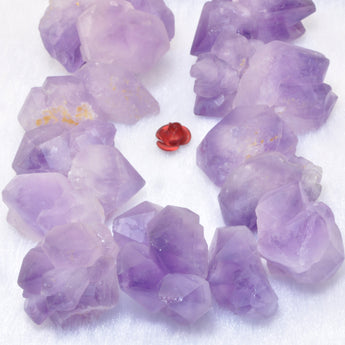 YesBeads 15 inches of Natural Amethyst matte Rough Nugget Chunks beads gemstone wholesale pendant diy stuff
