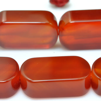 YesBeads Natural Carnelian smooth flat rectangle beads wholesale gemstone jewelry 15"