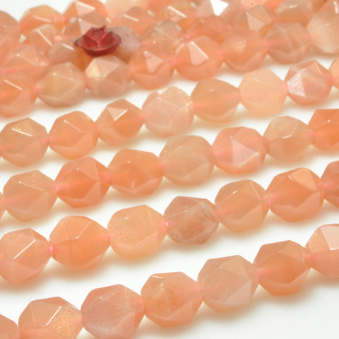 Natural sunstone star cut faceted nugget beads loose gemstone wholesale jewelry making bracelet diy stuff