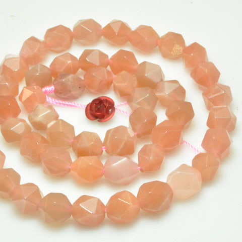 Natural sunstone star cut faceted nugget beads loose gemstone wholesale jewelry making bracelet diy stuff