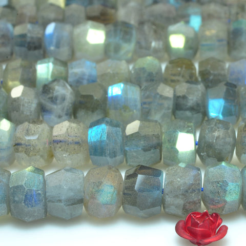 YesBeads Natural Labradorite gemstone faceted rondelle loose beads wholesale jewelry 15"