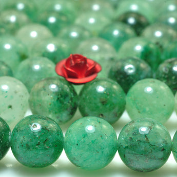 YesBeads Green Crystal Quartz smooth round loose beads gesmtone whoelsale 8mm 15"